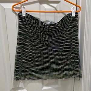 Black rhinestone mini skirt